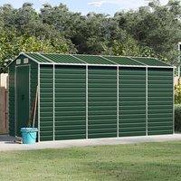 Berkfield Home Garden Shed Green 191x385x198 cm Galvanised Steel | Size: 191 x 385 x 198 cm