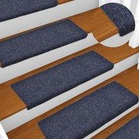 Berkfield Home Stair Mats 15 pcs Needle Punch 65x21x4 cm Blue | Size: Medium