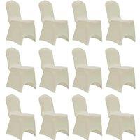 Berkfield Home Chair Cover Stretch Cream 12 pcs
