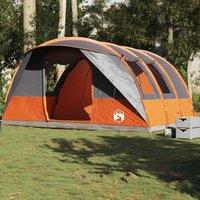 Berkfield Home Camping Tent Tunnel 5-Person Grey & Orange Waterproof