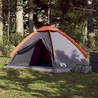 Berkfield Home Camping Tent Dome 2-Person Grey & Orange Waterproof