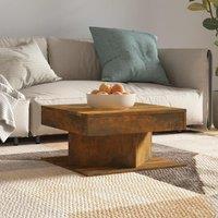 Coffee Table Smoked Oak 57x57x30 cm Engineered Wood