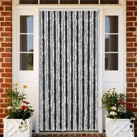 Berkfield Home Fly Curtain Grey & Black 90x220 cm Chenille