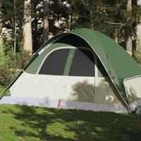 Berkfield Home Family Tent Dome 6-Person Green Waterproof