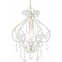 Berkfield Home Ceiling Lamp with Beads White Round E14