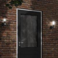Outdoor Wall Lights with Sensors 2pcs Black Stainless Steel
