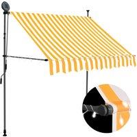 Berkfield Home Manual Retractable Awning with LED 100 cm White & Orange