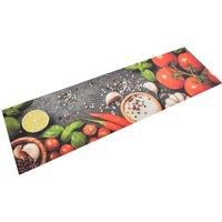Berkfield Home Kitchen Rug Washable Vegetables 45x150 cm Velvet