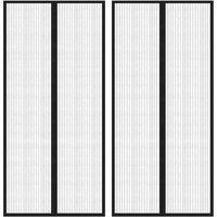 Berkfield Home Insect Door Curtains 2 pcs with Magnet Blocks Black 220x110 cm