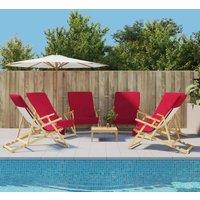 Berkfield Home Beach Towels 6 pcs Burgundy 60x135 cm Fabric 400 GSM in Red
