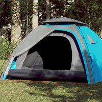 Berkfield Home Camping Tent Dome 4-Person Blue Quick Release