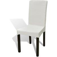 Berkfield Home 6 pcs Cream Straight Stretchable Chair Cover