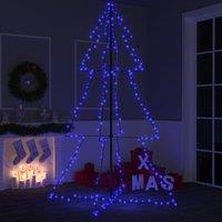 Berkfield Home Christmas Cone Tree 240 LEDs Indoor & Outdoor 118x180 cm in Blue
