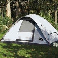 Berkfield Home Family Tent Dome 6-Person White Blackout Fabric Waterproof