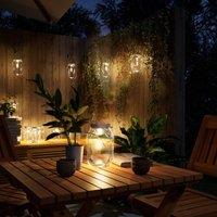 Berkfield Home Solar Glass Light for Outdoor 12 pcs Warm White in Silver