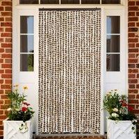 Berkfield Home Fly Curtain Beige & Brown 100x230 cm Chenille