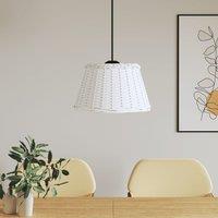 Berkfield Home Ceiling Lamp Shade White √50x30 cm Wicker | Size: 50x30 cm