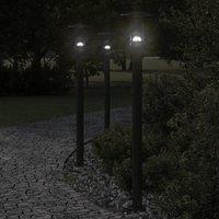 Berkfield Home Outdoor Floor Lamps 3pcs Black 100 cm Stainless Steel