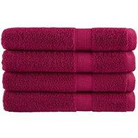 Berkfield Home Premium Towels SOLUND 4pcs Bordeaux 100x200cm 600gsm in Red