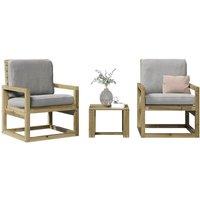 Berkfield Home 3 Piece Garden Lounge Set Impregnated Wood Pine in Brown