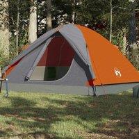 Berkfield Home Camping Tent Dome 6-Person Orange Waterproof