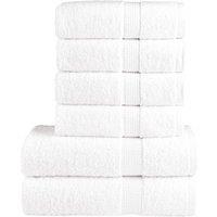 Berkfield Home 6 Piece Premium Towel Set SOLUND White 600 gsm