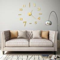 Berkfield Home 3D Wall Clock Modern Design 100 cm XXL Gold