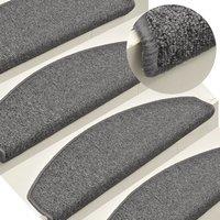 Berkfield Home Carpet Stair Treads 15 pcs Dark Grey 65x24x4 cm | Size: Medium