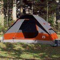 Berkfield Home Family Tent Dome 6-Person Grey & Orange Waterproof