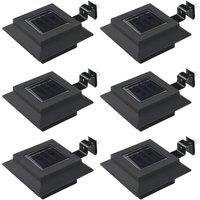 Berkfield Home Outdoor Solar Lamps 6 pcs LED Square 12 cm Black