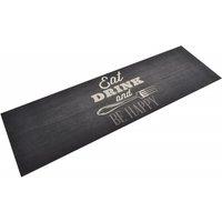 Kitchen Rug Washable Kitchen Black 60x180 cm Velvet