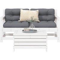 Berkfield Home 3 Piece Garden Sofa Set White Solid Wood Pine