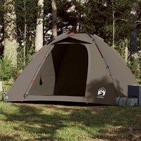 Berkfield Home Fishing Tent 4-Person Brown Quick Release