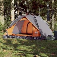 Berkfield Home Camping Tent Dome 3-Person Grey & Orange Quick Release