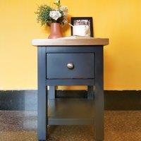 FURNITURE ONE Bedside Table, Bedside Cabinet with Shelf & Drawer - FULLY ASSEMBLY in Blue | Size: 1 Pack