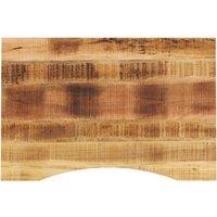 Berkfield Home Desk Top with Curve 80x50x2.5 cm Solid Wood Rough Mango in Brown