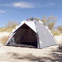 Berkfield Home Beach Tent 3-Person Grey Quick Release Waterproof