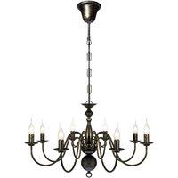 Berkfield Home Antique Black Metal Chandelier 8 x E14 Bulbs