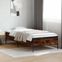 Berkfield Home Bed Frame without Mattress Smoked Oak 90x190 cm Single in Brown