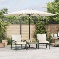 Berkfield Home Garden Parasol with Steel Pole White 288x288x225 cm | Size: 288 x 288 x 225 cm