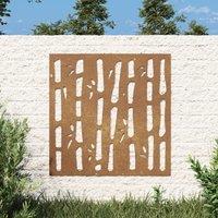 Berkfield Home Garden Wall Decoration 55x55 cm Corten Steel Bamboo Design in Brown