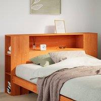 Berkfield Home Headboard with Storage Wax Brown 150 cm Solid Wood Pine