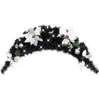 Berkfield Home Christmas Arch with LED Lights Black 90 cm PVC