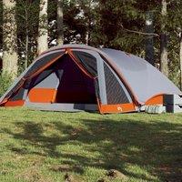 Berkfield Home Family Tent Cabin 6-Person Grey Waterproof