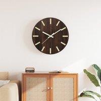 Berkfield Home Wall Clock with Luminous Scales & Pointers Brown √30 cm