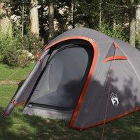 Berkfield Home Camping Tent Tunnel 3-Person Grey & Orange Waterproof