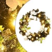 Berkfield Home Christmas Wreath with LED Lights Black 60 cm PVC
