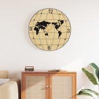 Berkfield Home Wall Clock Yellow & Black √50 cm Engineered Wood