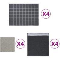 Berkfield Home 12 Piece Towel Set Grey Cotton