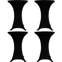Berkfield Home Standing Table Cover 80 cm Black Stretch 4 pcs
